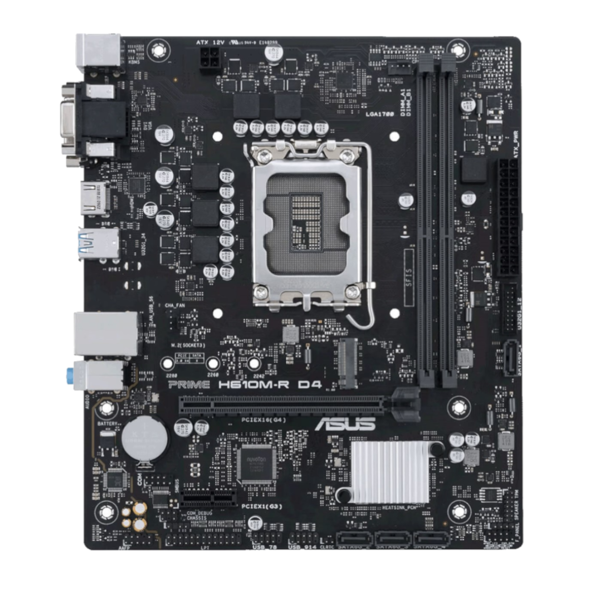 PRIME H610M-R D4 Hovedkort - Intel H610 - Intel LGA1700 socket - DDR4 RAM - Micro-ATX