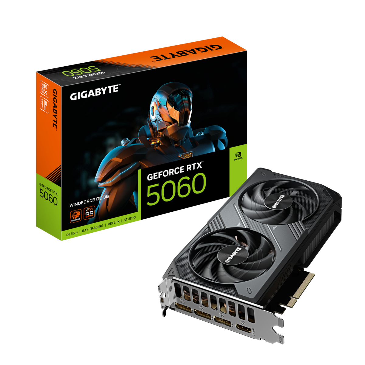 Gigabyte GeForce RTX 5060 WINDFORCE OC 8G Grafikkort | DLSS 4 / 8GB GD