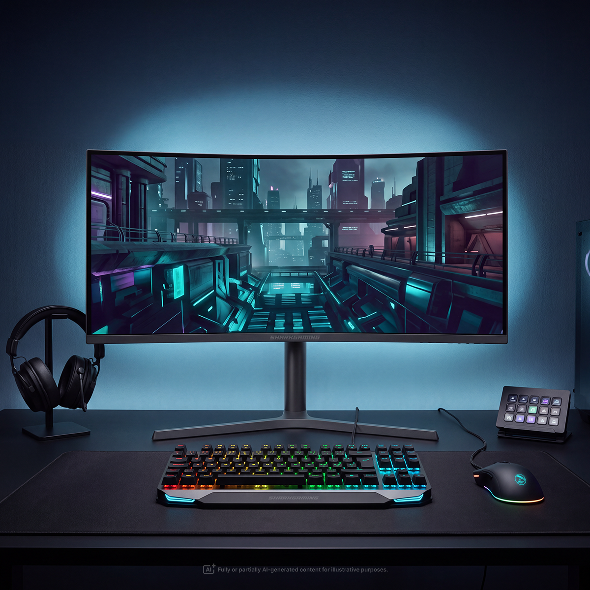 SharkGaming 34" UWQHD 180Hz Curved Skjerm