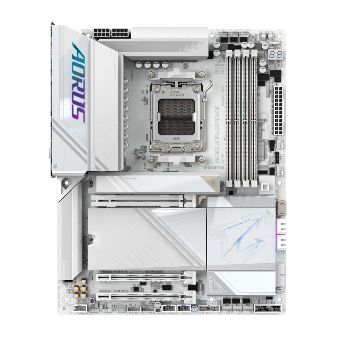 X870E AORUS PRO ICE Hovedkort - AMD X870E - AMD AM5 socket - DDR5 RAM - ATX